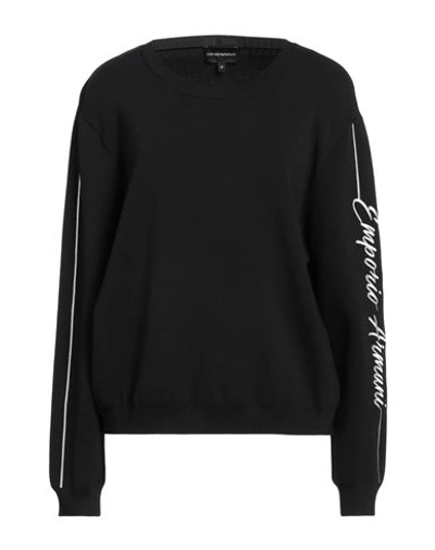 Emporio Armani Woman Sweater Black Size 14 Cashmere In Black