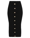 Balmain Woman Midi Skirt Black Size 8 Viscose, Polyester, Polyamide, Elastane