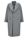 DOLCE & GABBANA SINGLE-BREASTED WOOL COAT COATS, TRENCH COATS GRAY