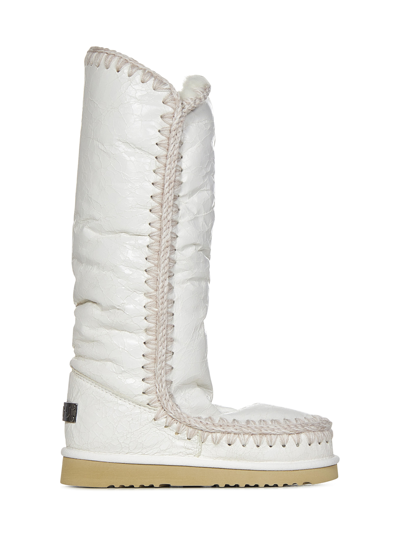 Mou Eskimo Logo-patch Boots In White