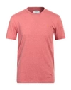 Farah Man T-shirt Coral Size M Organic Cotton In Red