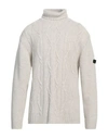 Peuterey Man Turtleneck Light Grey Size M Wool, Polyamide