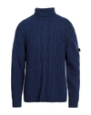 Peuterey Man Turtleneck Blue Size M Wool, Polyamide In Blue