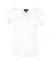 Emporio Armani Woman T-shirt White Size 14 Viscose, Elastane