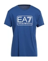 Ea7 Man T-shirt Bright Blue Size Xl Cotton