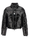 COURRÈGES VINYL CROPPED DOWN JACKET CASUAL JACKETS, PARKA BLACK