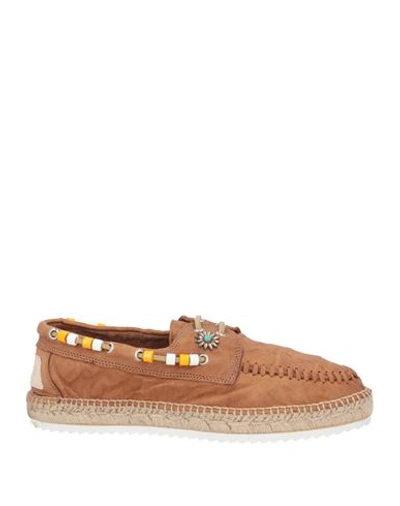 Lagoa Man Espadrilles Camel Size 9 Soft Leather In Beige