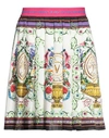 Versace Jeans Couture V-emblem Garden Skirt With Floral Print And Logo In Polyester Woman In White