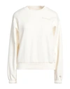 Champion Woman Sweatshirt White Size S Cotton, Polyester