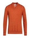 Filippo De Laurentiis Man Sweater Orange Size 46 Merino Wool