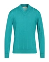 Filippo De Laurentiis Man Sweater Turquoise Size 46 Merino Wool In Blue