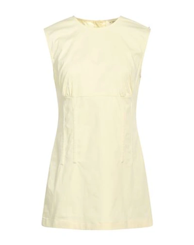 Sportmax Woman Mini Dress Yellow Size 12 Cotton, Elastane