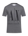 Armani Exchange Man T-shirt Black Size M Cotton In Blue