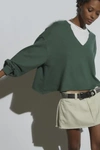 Out From Under Notch Neck Sweatshirt In Green