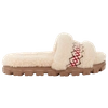 Ugg Cozetta Shearling Braid Flat Slippers In Natural