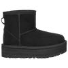 Ugg Girl's Classic Mini Platform Suede Booties, Kids In Black