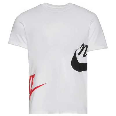 Nike Mens  Split Logo T-shirt In White/red