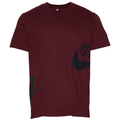 Nike Mens  Split Logo T-shirt In Maroon/black