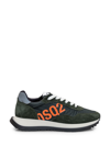 Dsquared2 Low-top Running Sneakers With Logo Print In Verde-arancio