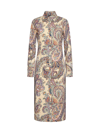 Etro Woman Midi Dress Beige Size 10 Polyester In Beige