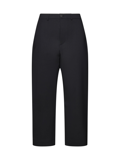 Studio Nicholson Sorte Cotton Trousers In Black