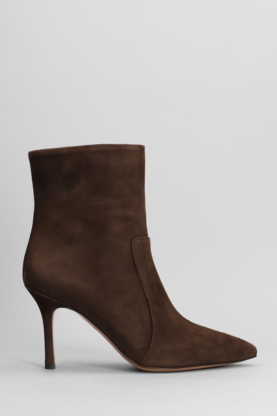 The Seller High Heels Ankle Boots In Dark Brown Suede