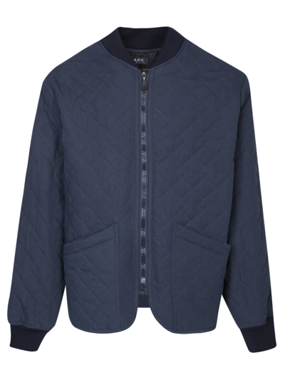 Apc Quilted Jacket In Blue