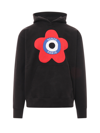 Kenzo Flower Hooded Sweatshirt In Black