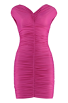 The Andamane Nicola Gathered Stretch Jersey Minidress In Fuchsia