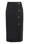 Nina Ricci Wool Midi Pencil Skirt In Black