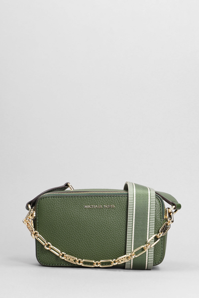 Michael Kors Jet Set Leather Shoulder Bag In Green