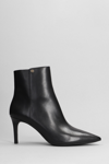 MICHAEL KORS ALINA HIGH HEELS ANKLE BOOTS IN BLACK LEATHER
