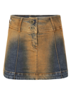 KNWLS STRETCH DENIM SKIRT WITH SPECIAL WASH