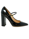 Gianvito Rossi Black Patent Ribbon Jane 100 Pumps In Black