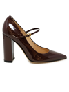 Gianvito Rossi Black Patent Ribbon Jane 100 Pumps In Bordeaux