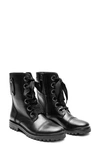 Zadig & Voltaire Joe Lug Sole Leather Combat Boot In Noir