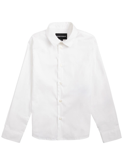 Emporio Armani Kids' White Shirt In Bianco Ottico