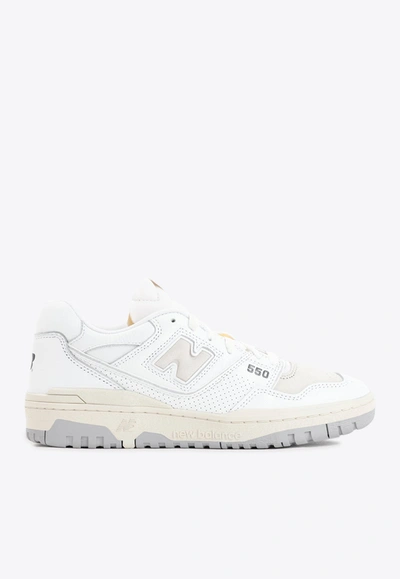 New Balance 550 Low-top Leather Sneakers White And Cream Leather