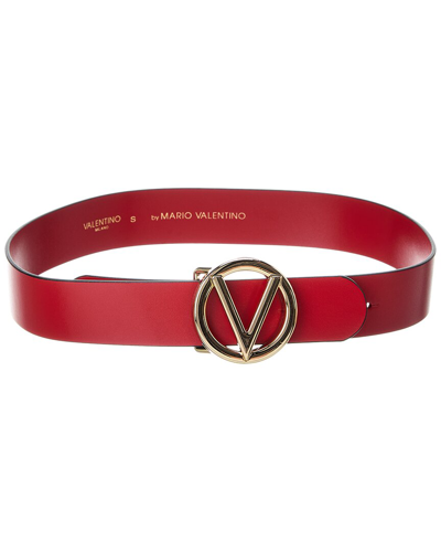 Valentino By Mario Valentino Giusy Leather Belt In Red