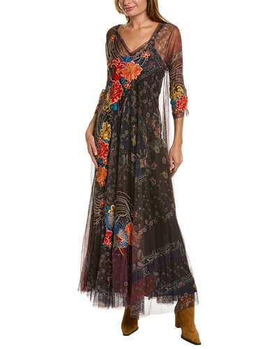 Johnny Was Kyler Mesh Dress In Grey