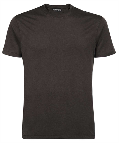 Tom Ford Crew Neck T-shirt In Brown