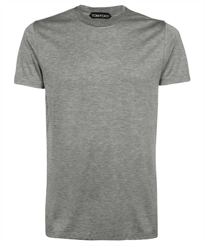Tom Ford Slim-fit Cotton-blend Jersey T-shirt In Grey