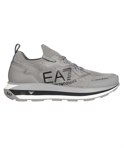 Ea7 Altura Knit Sneakers In Grey