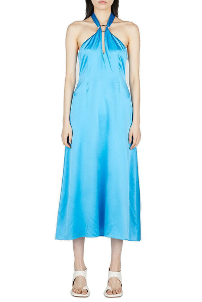 Rejina Pyo Lily Halterneck Dress In Blue