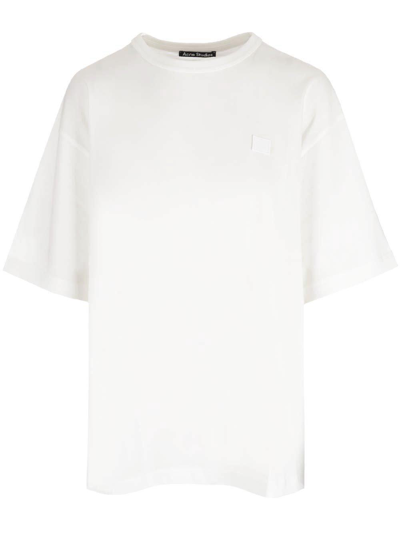 Acne Studios Nash Face T-shirt Tshirt In Optic White