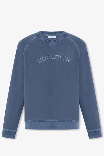 Woolrich Sweatshirt With Logo In Indigo