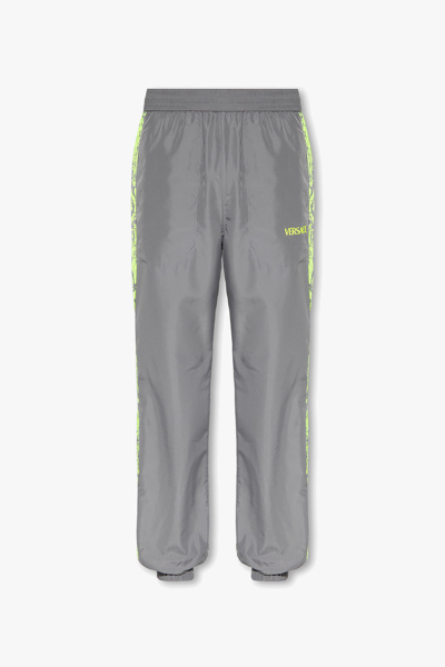 Versace Grey Side-stripe Track Trousers In New