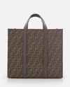 Fendi Recycled Ff Jacquard Fabric Tote Bag In Brown
