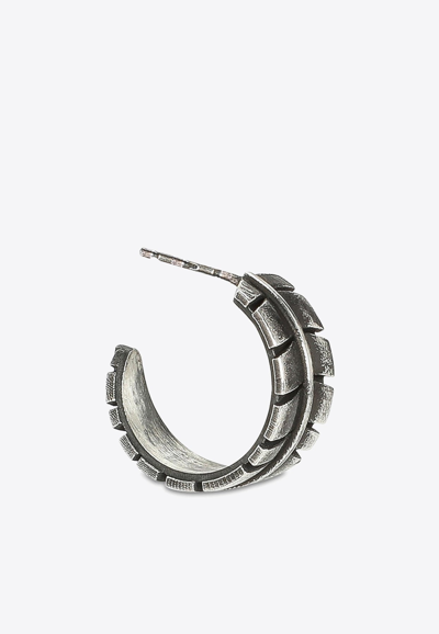 Nove25 Eagle Feather Single Hoop Earring In Metallic