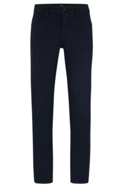 Hugo Boss Mens Boss Tapered-fit Straight-leg Stretch-denim Jeans In Black